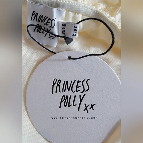 NWT Princess Polly Tahlee Backless Mini Dress Cream Size 12 - Picture 2 of 10